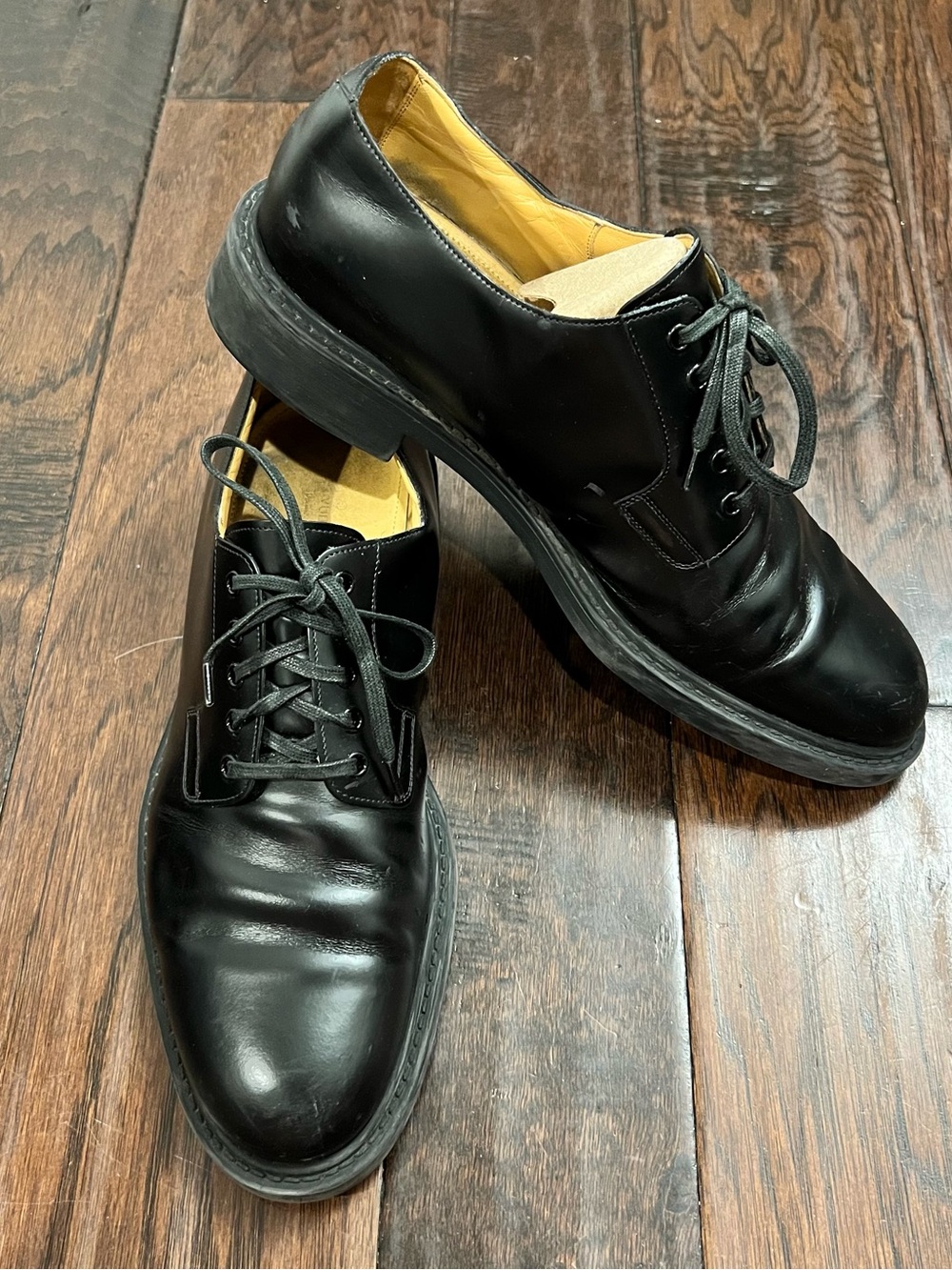 Classic Black Men's Leather Derby Shoes